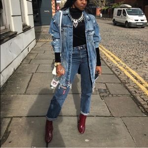 Zara ripped patched mom jeans high waisted